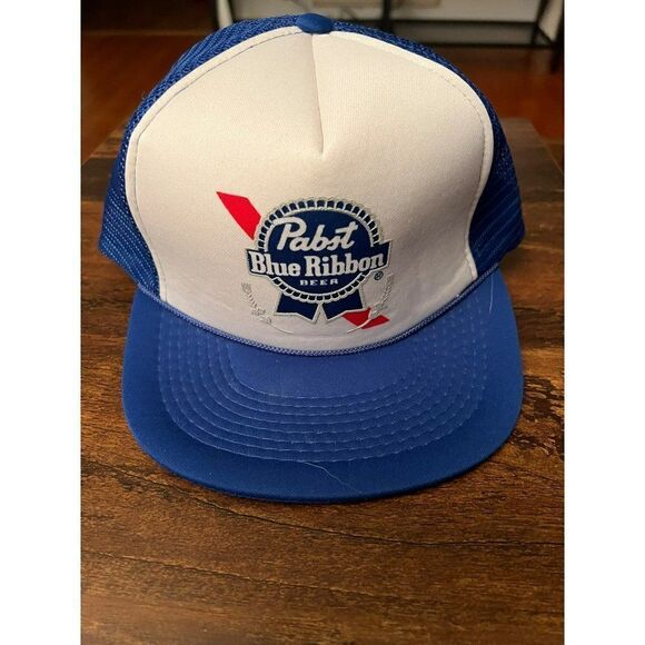 Vintage Pabst Blue Ribbon PBR Snapback Trucker Hat - Picture 1 of 4